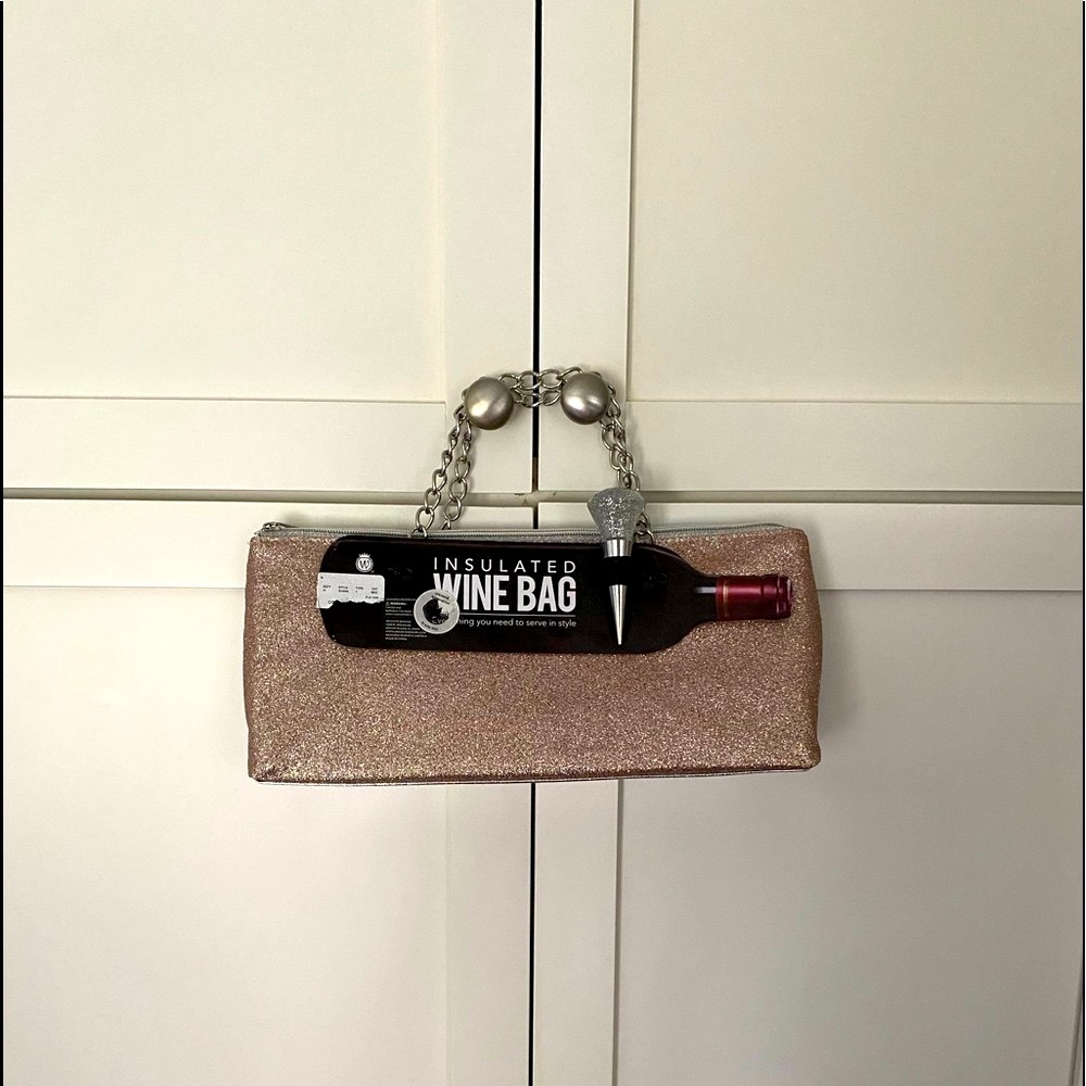 Insulated Engagement Wine Bag With Diamond Wine Topper